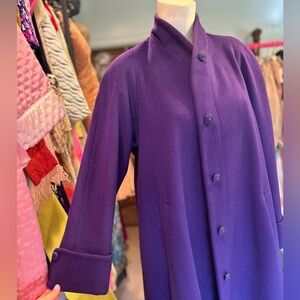 Royal Purple Vintage Wool Swing Coat